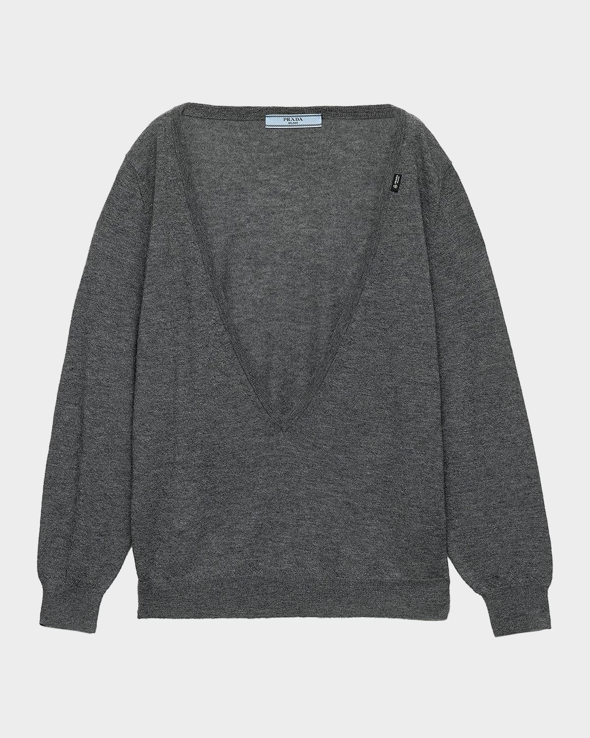 Plunging V-Neck Cashmere Sweater | Neiman Marcus