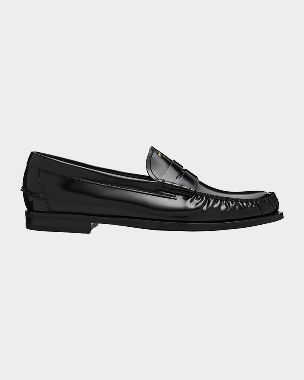 Men's Leather Moc-Toe Penny Loafers, image 3 of 5