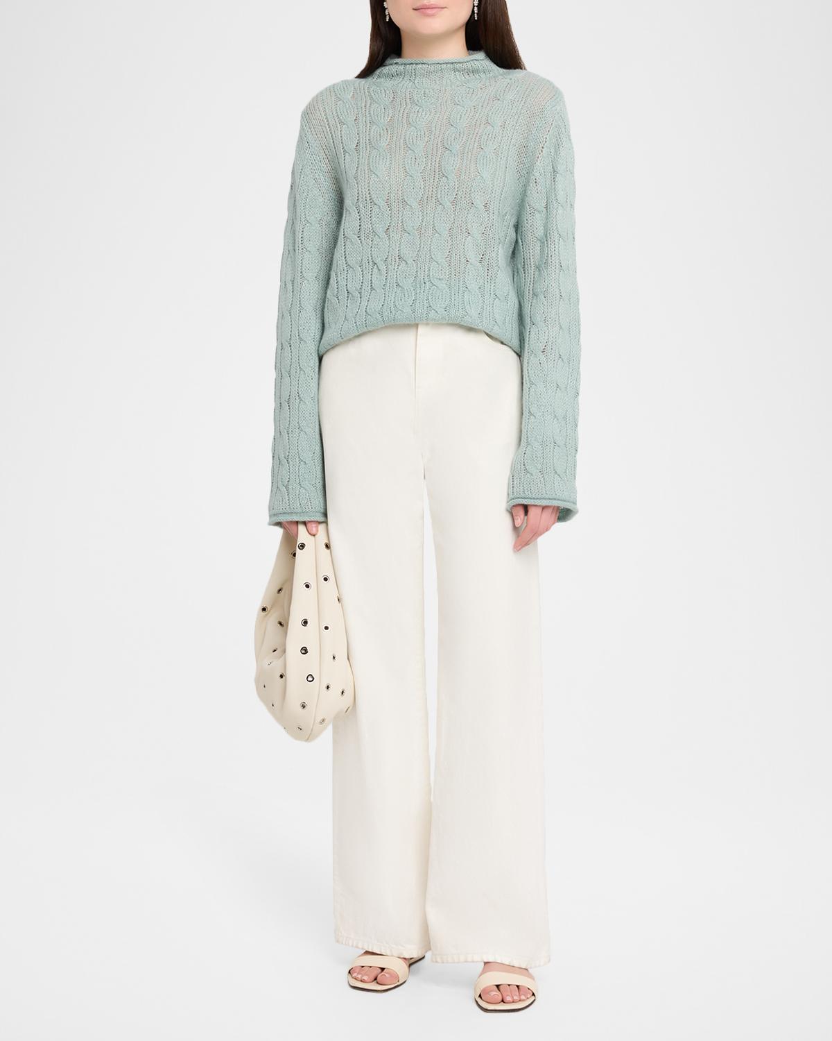 Cable-Knit Mock-Neck Sweater - thumbnail 2