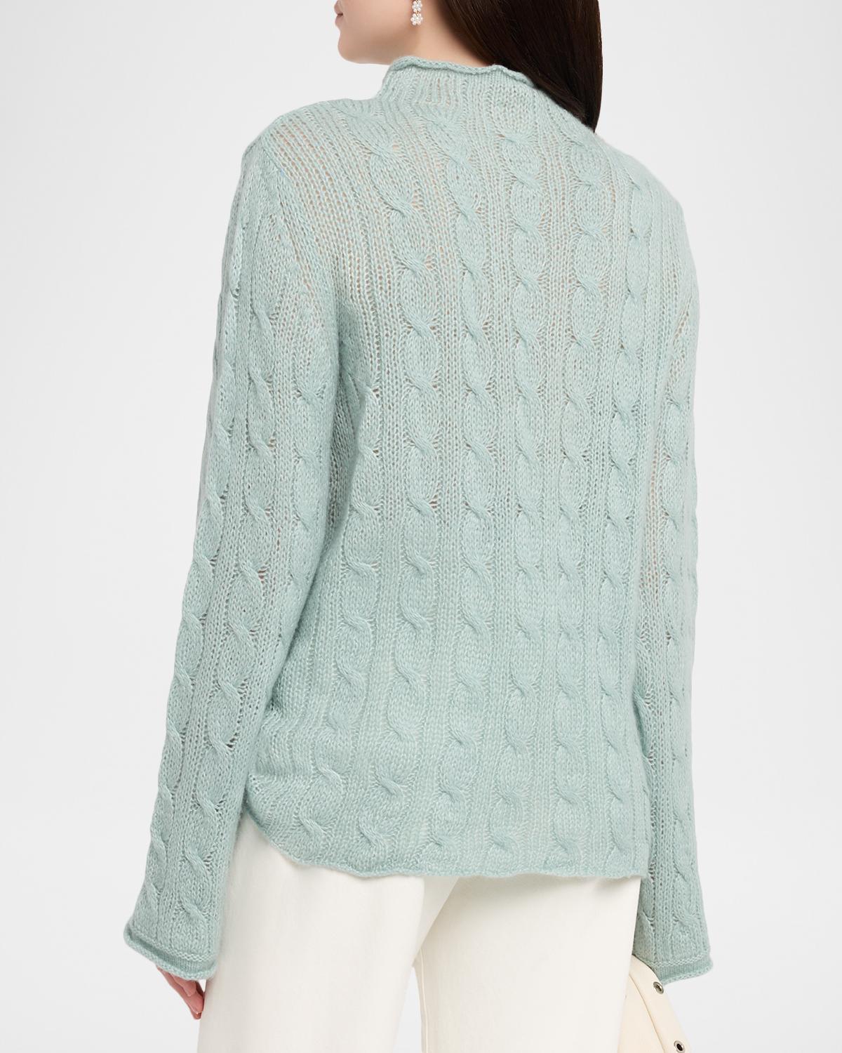 Cable-Knit Mock-Neck Sweater - thumbnail 3
