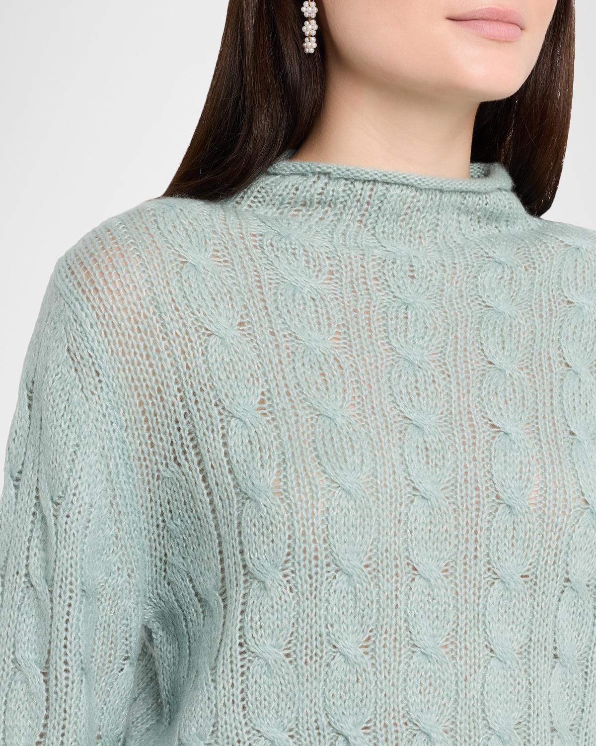 Cable-Knit Mock-Neck Sweater - thumbnail 5