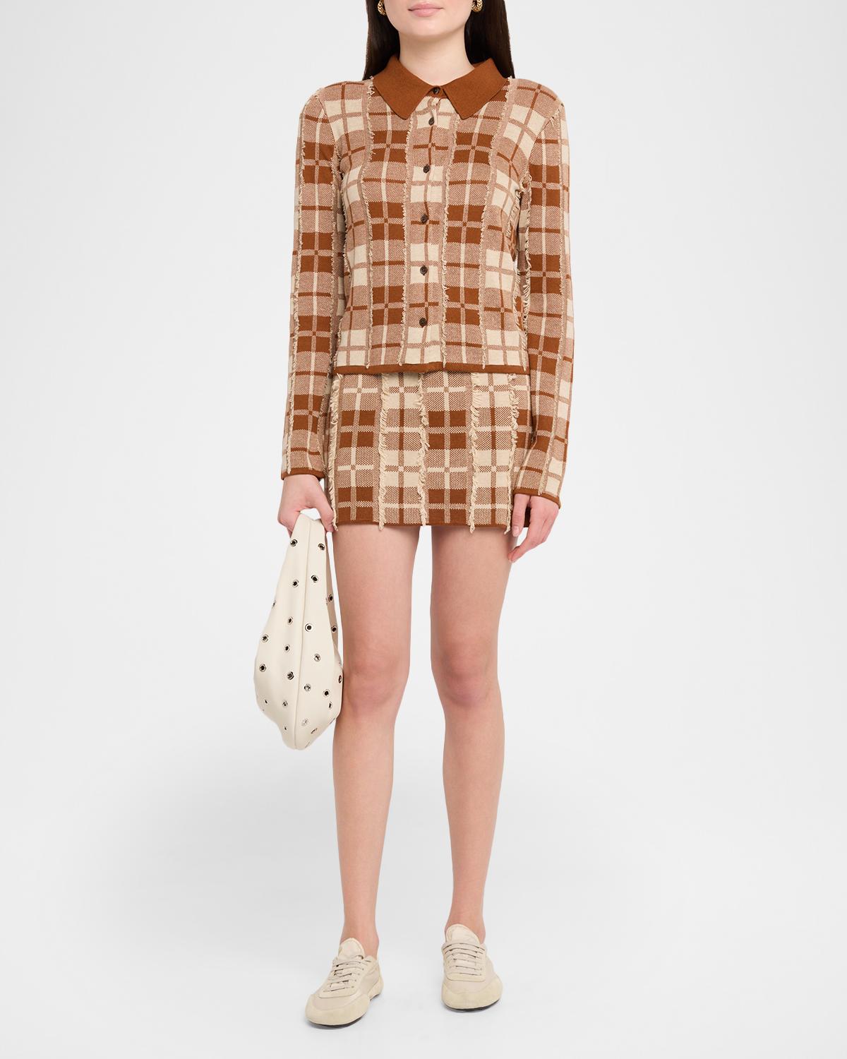 Fringe Plaid Mini Skirt - thumbnail 2
