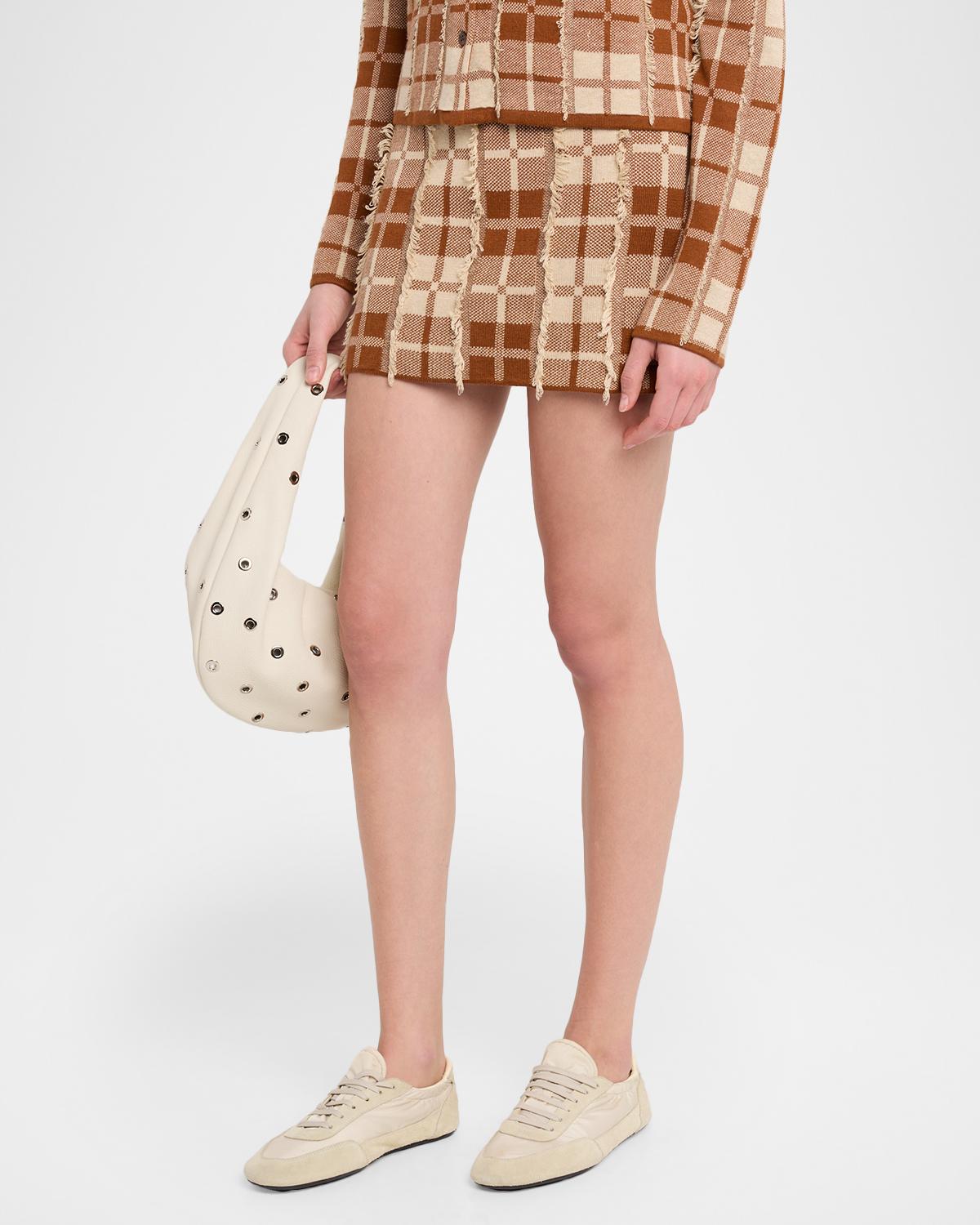 Fringe Plaid Mini Skirt - thumbnail 4