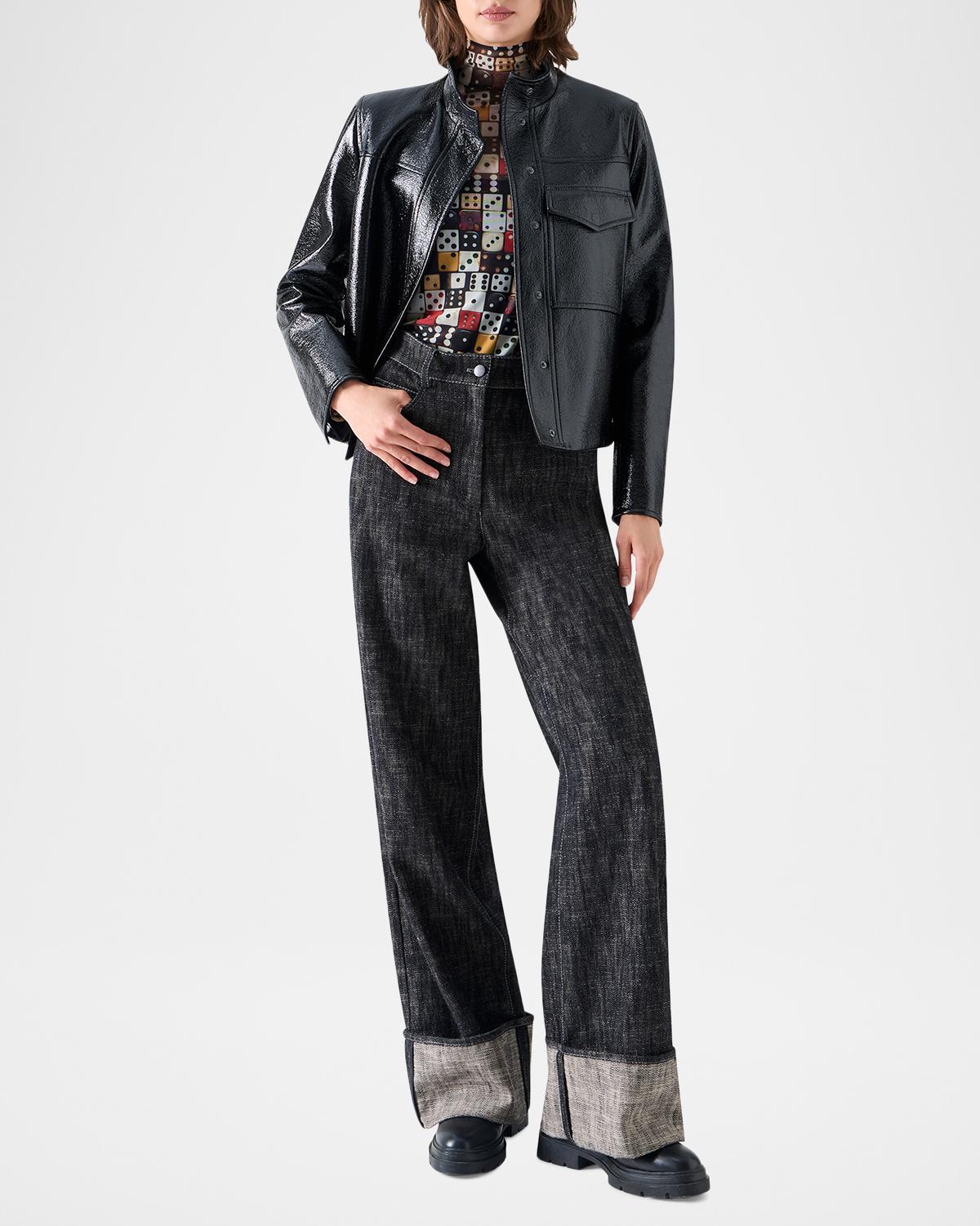 Faux-Leather Lacquer Jacket - thumbnail 2