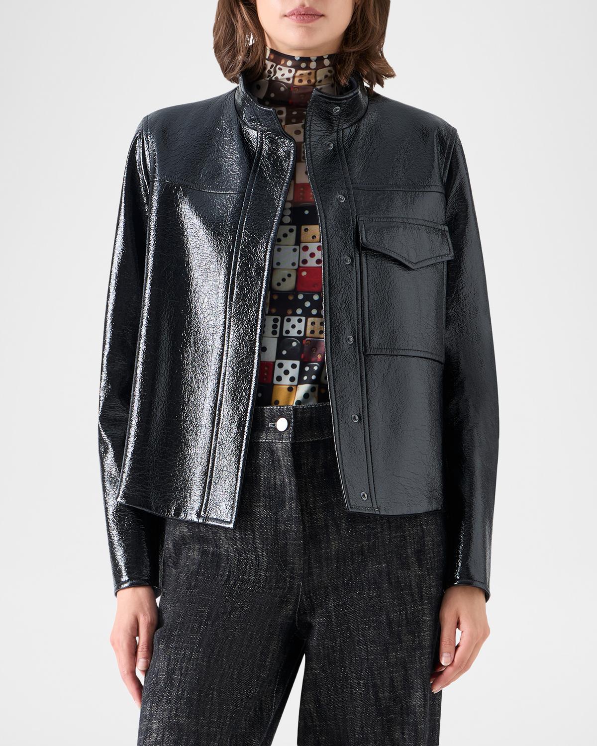 Faux-Leather Lacquer Jacket - thumbnail 4