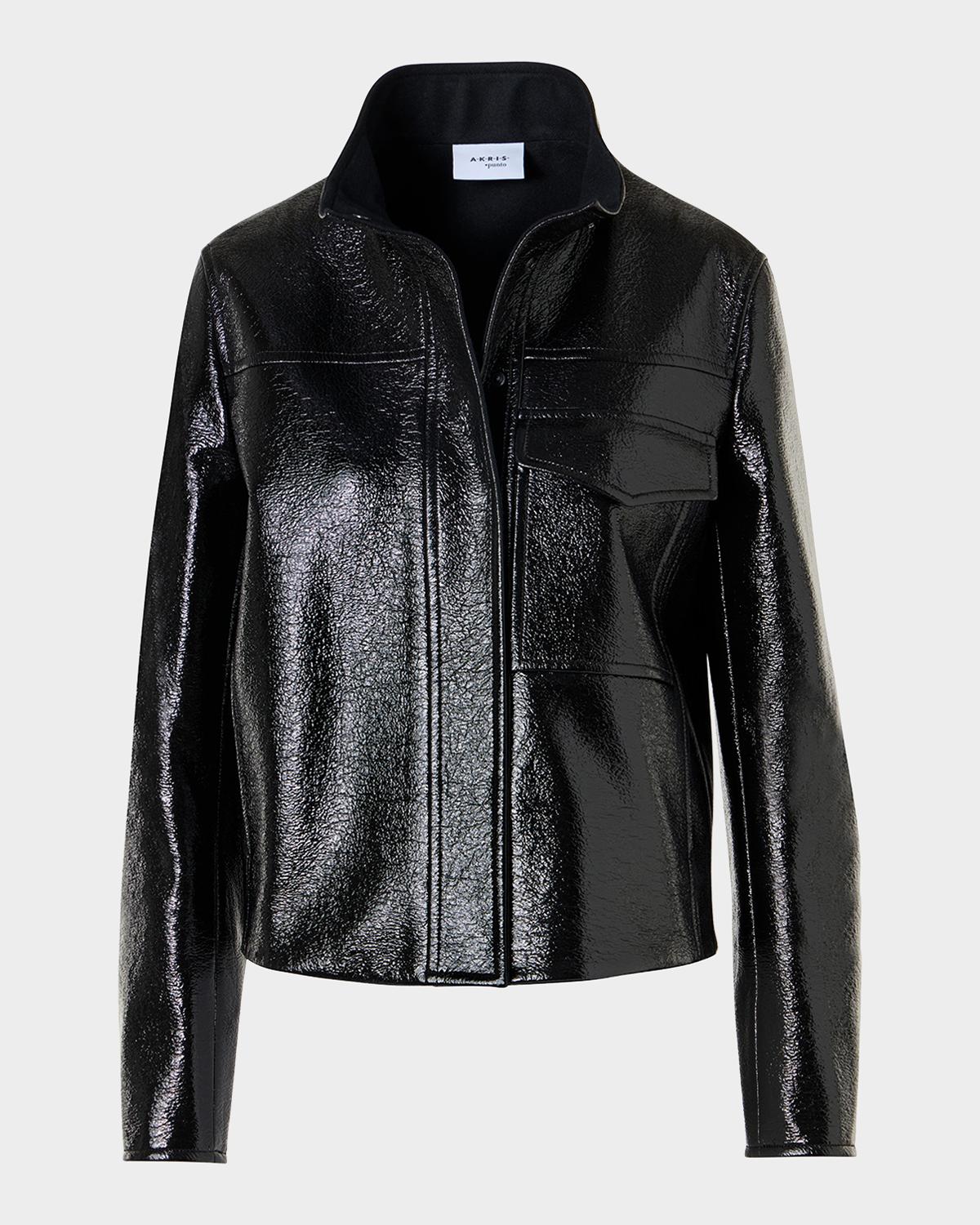 Faux-Leather Lacquer Jacket