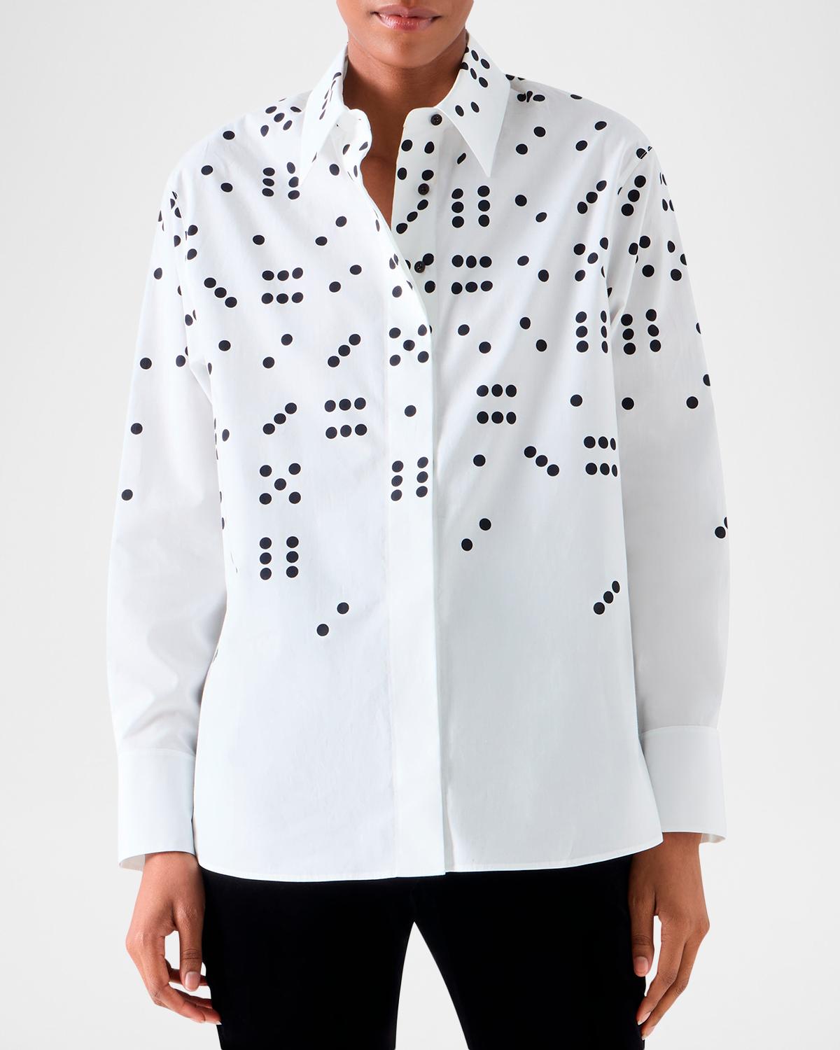 Dice Print Poplin Cotton Shirt - thumbnail 4