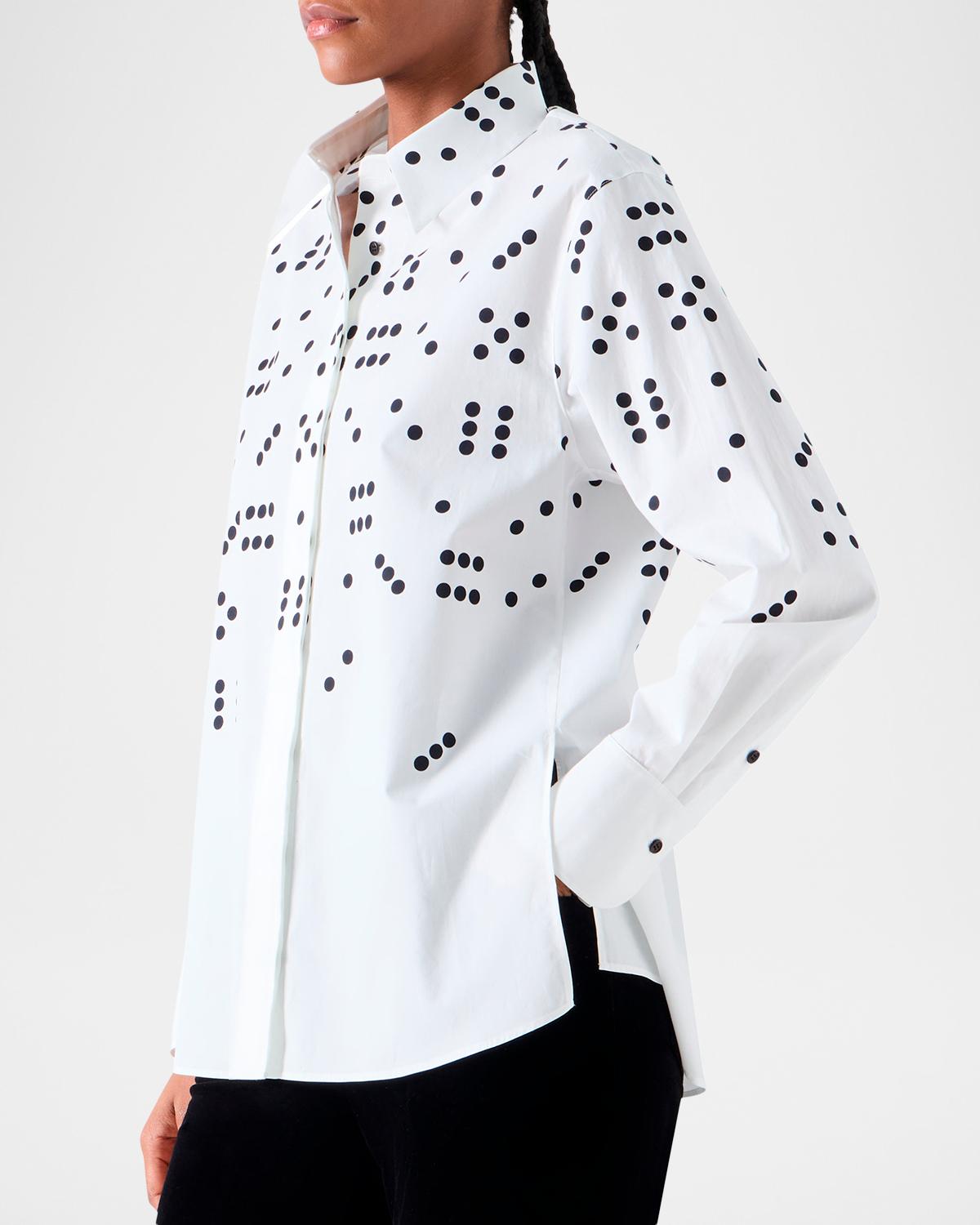 Dice Print Poplin Cotton Shirt - thumbnail 5