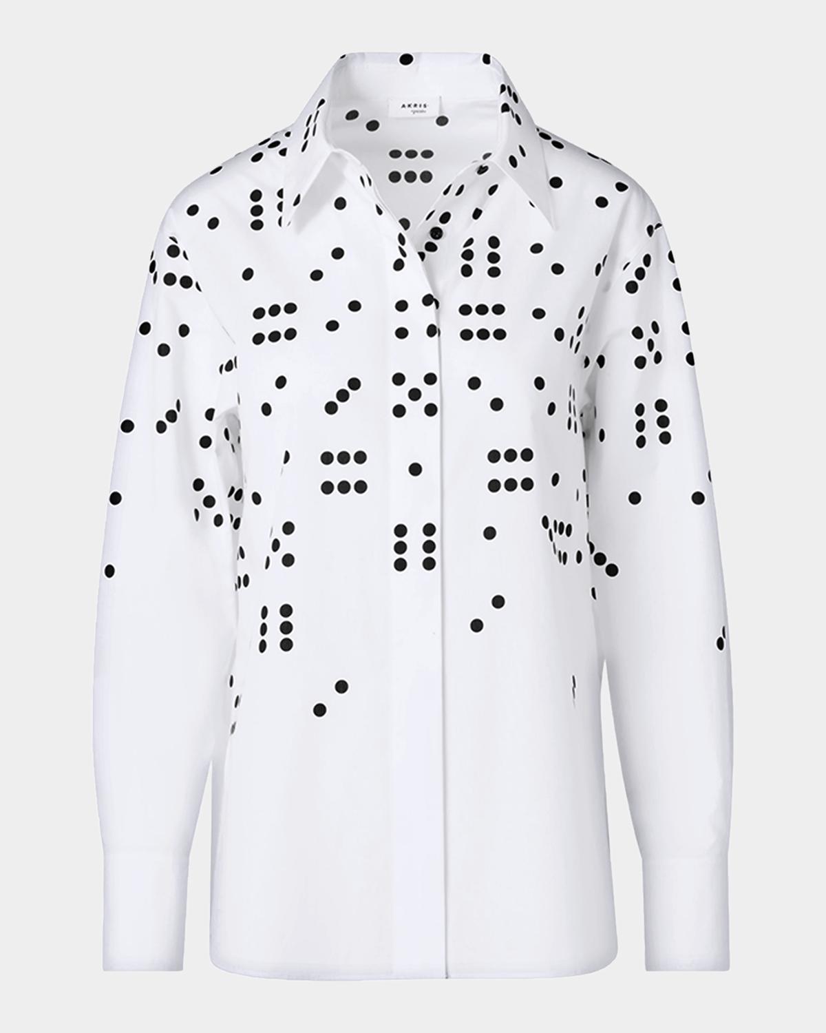 Dice Print Poplin Cotton Shirt