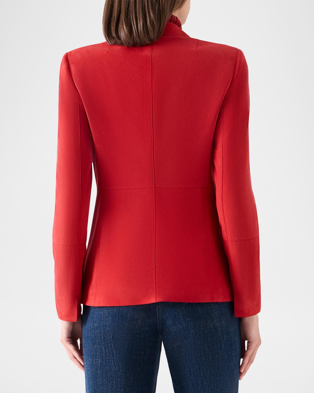 Suede Single-Breasted Blazer - thumbnail 3