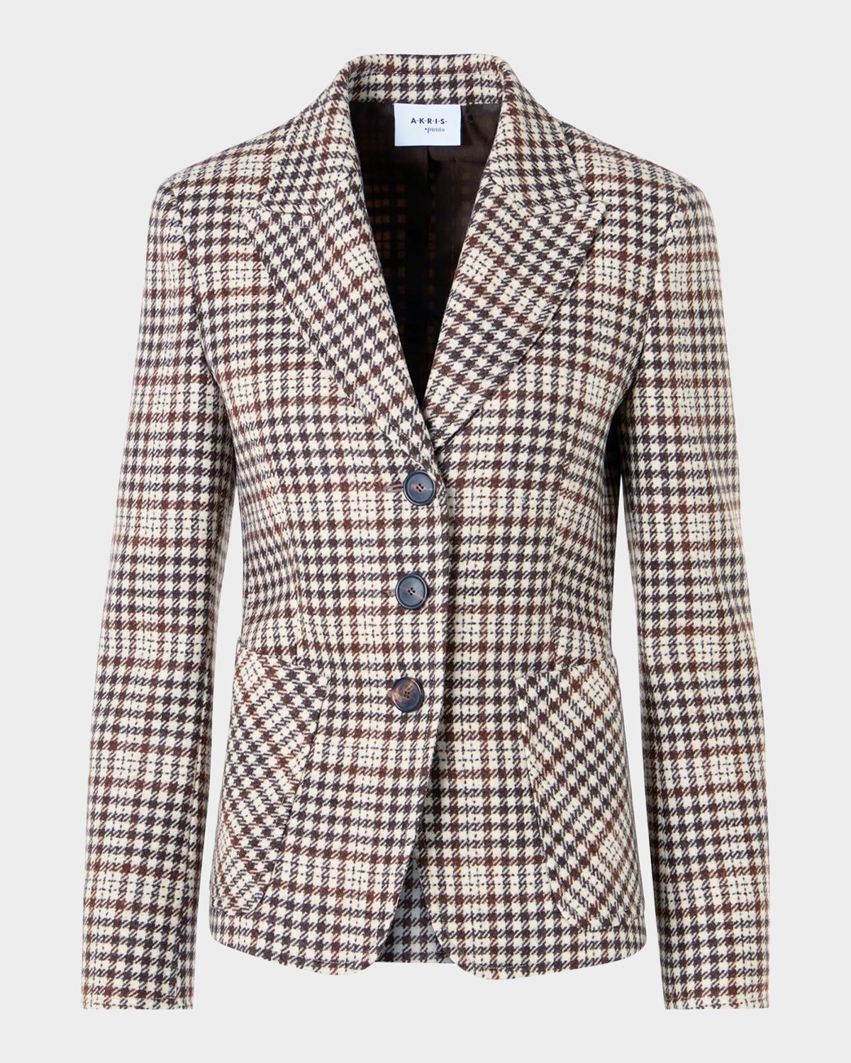 Tweed Check Wool-Blend Blazer