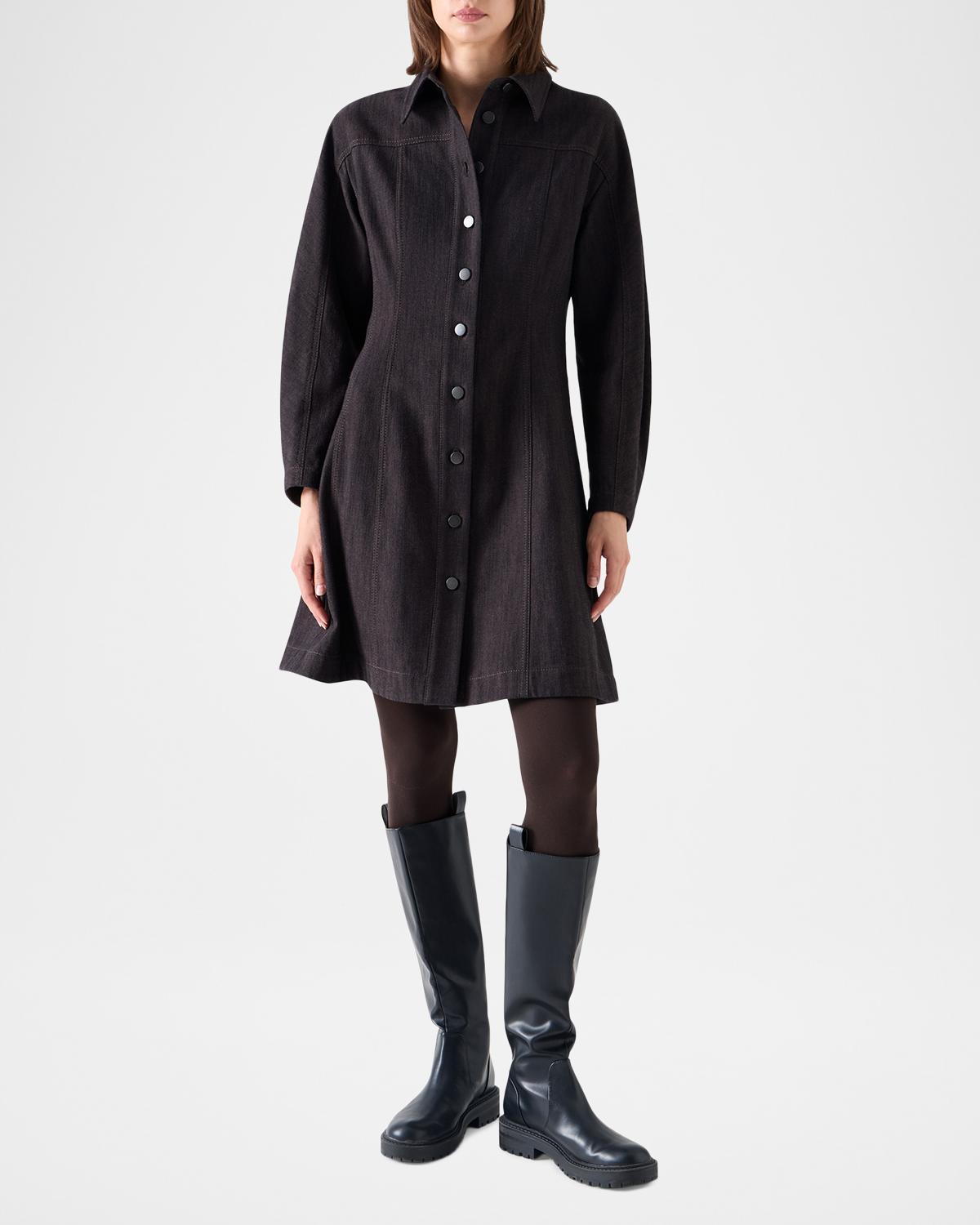 Panel Winter Denim Shirtdress - thumbnail 2