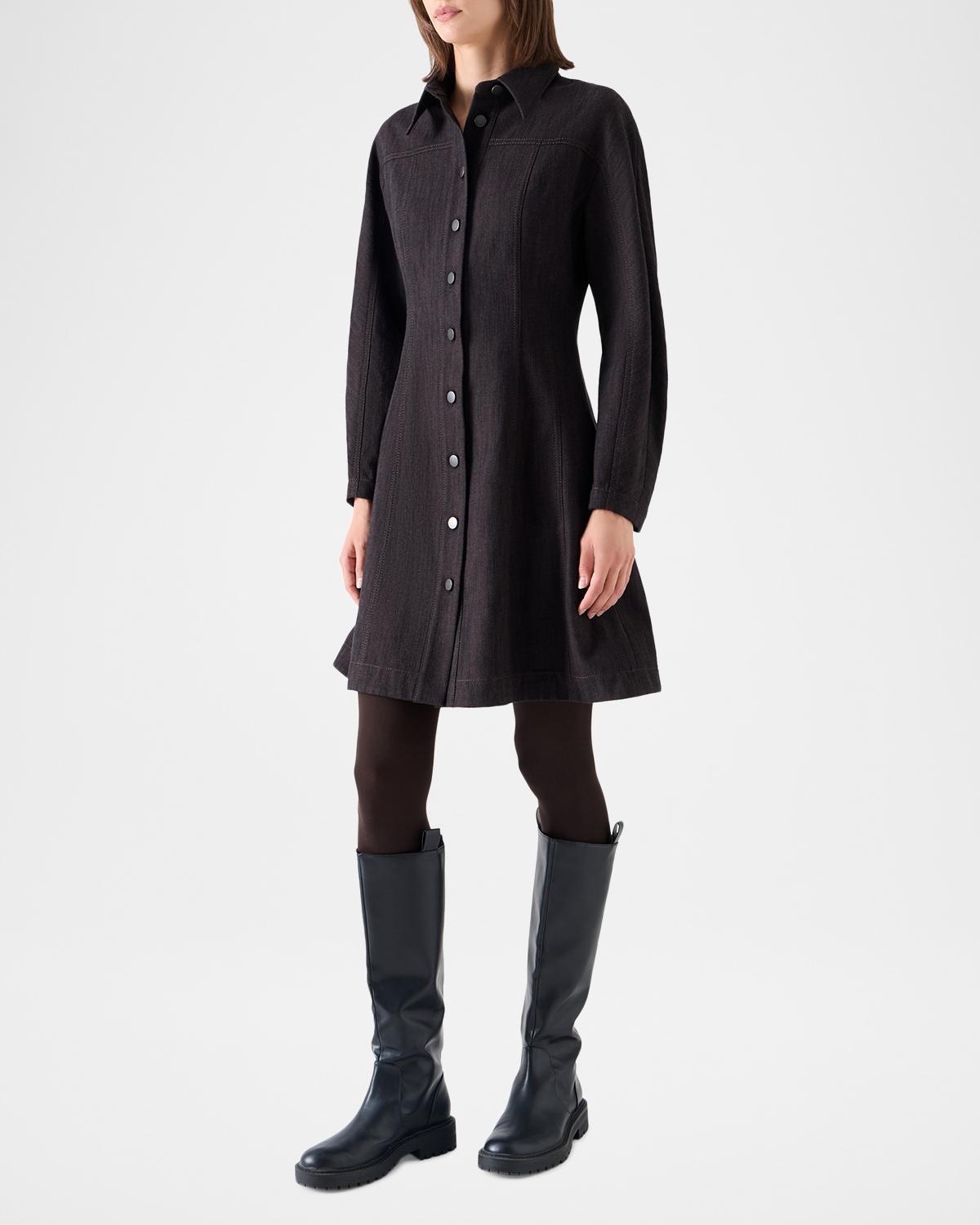 Panel Winter Denim Shirtdress - thumbnail 5