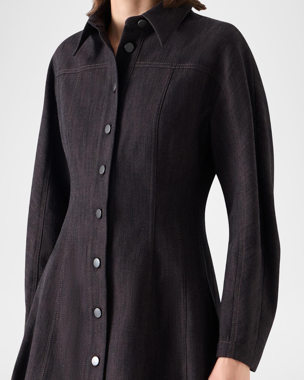 Panel Winter Denim Shirtdress - thumbnail 6