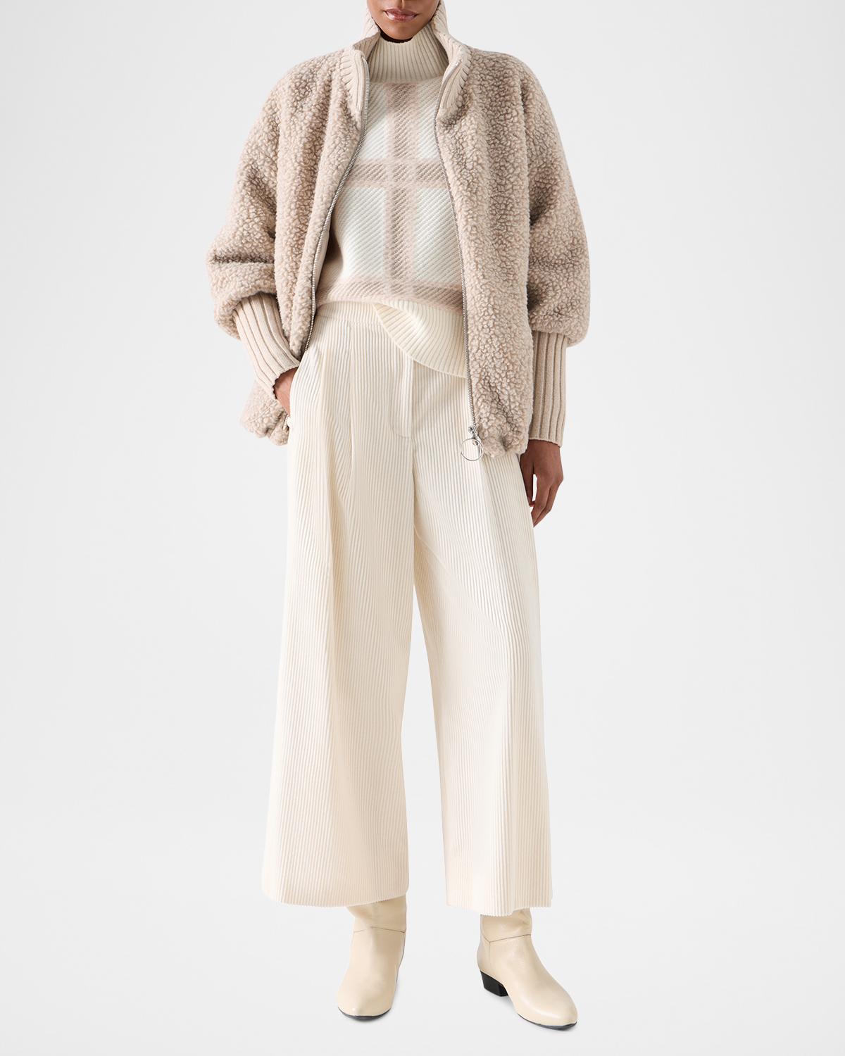 Bouclé Fleece Relaxed-Fit Coat - thumbnail 2