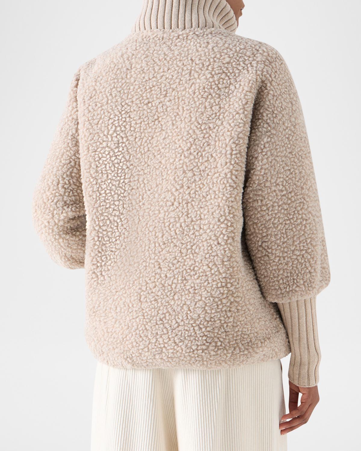 Bouclé Fleece Relaxed-Fit Coat - thumbnail 3