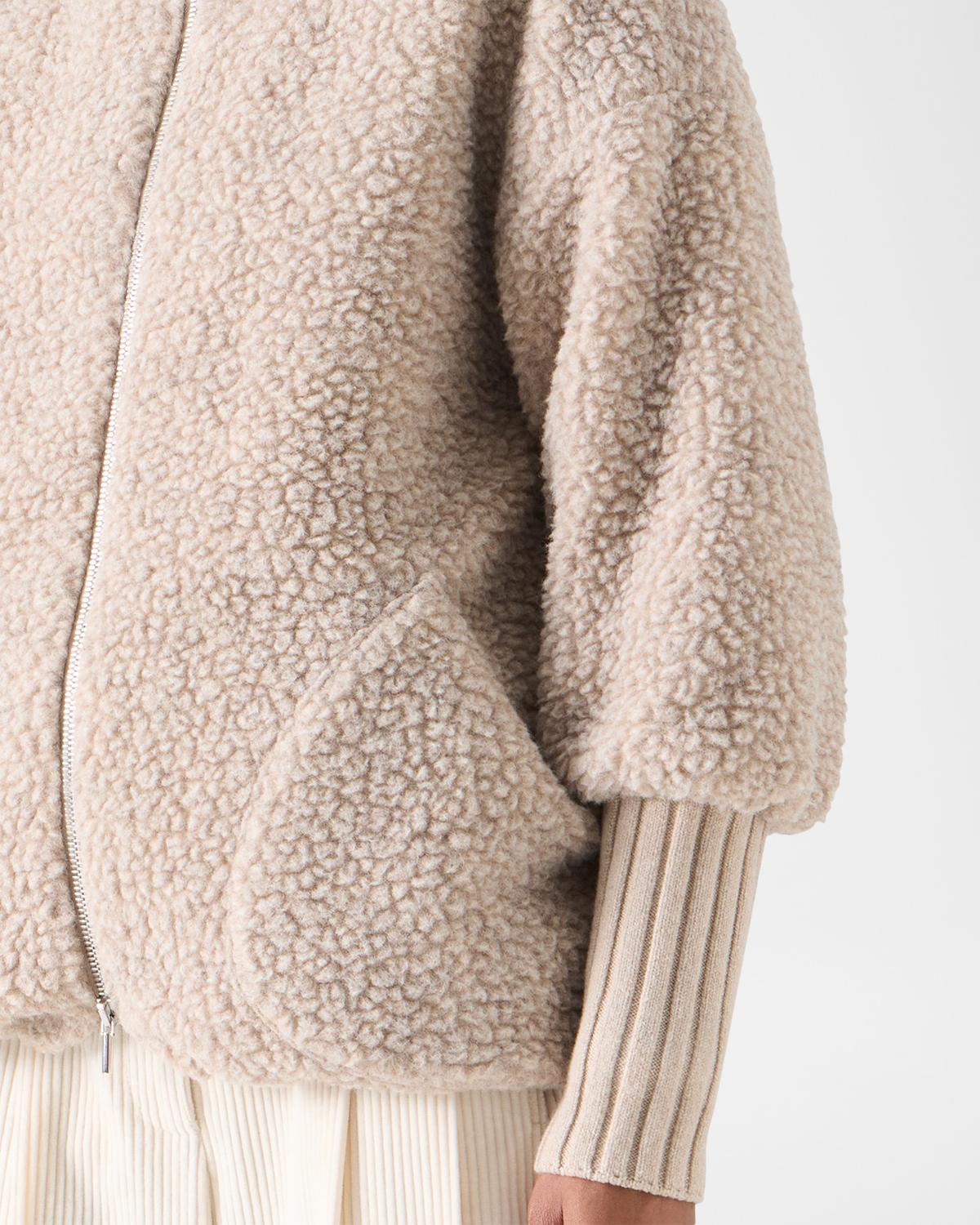 Bouclé Fleece Relaxed-Fit Coat - thumbnail 6