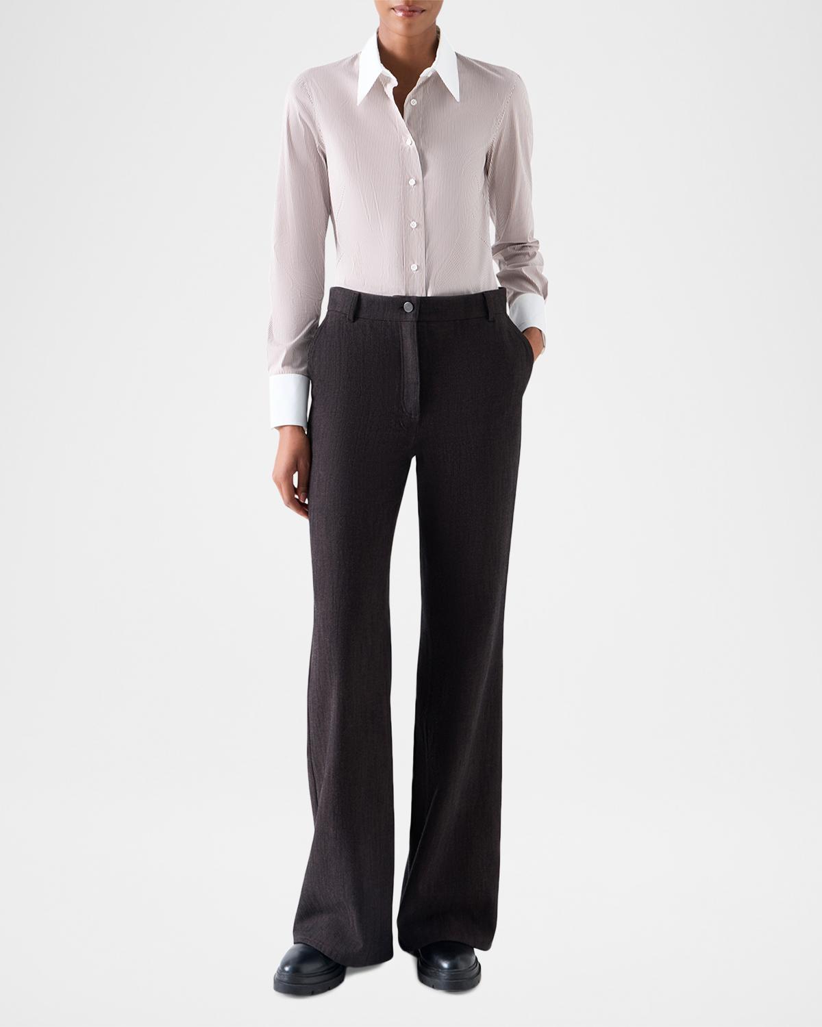 Stripe Stretch Cotton Poplin Shirt - thumbnail 2