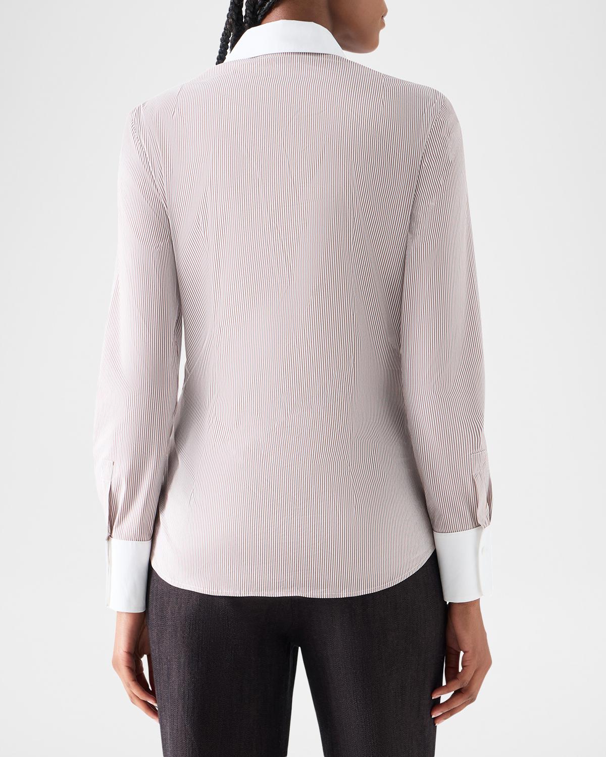 Stripe Stretch Cotton Poplin Shirt - thumbnail 3
