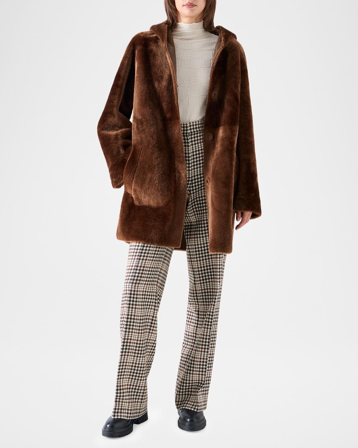 Hooded Shearling Oversized Coat - thumbnail 2
