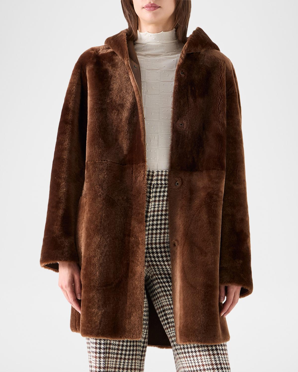 Hooded Shearling Oversized Coat - thumbnail 4
