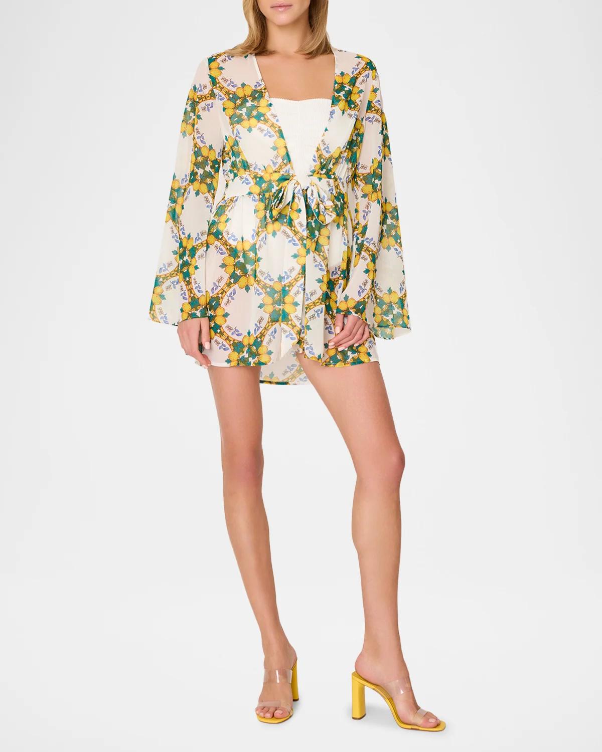 Jessie Lemon Tile Mini Coverup - thumbnail 2