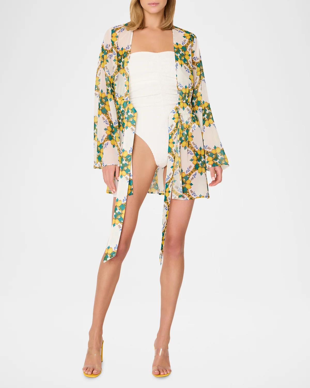 Jessie Lemon Tile Mini Coverup - thumbnail 4