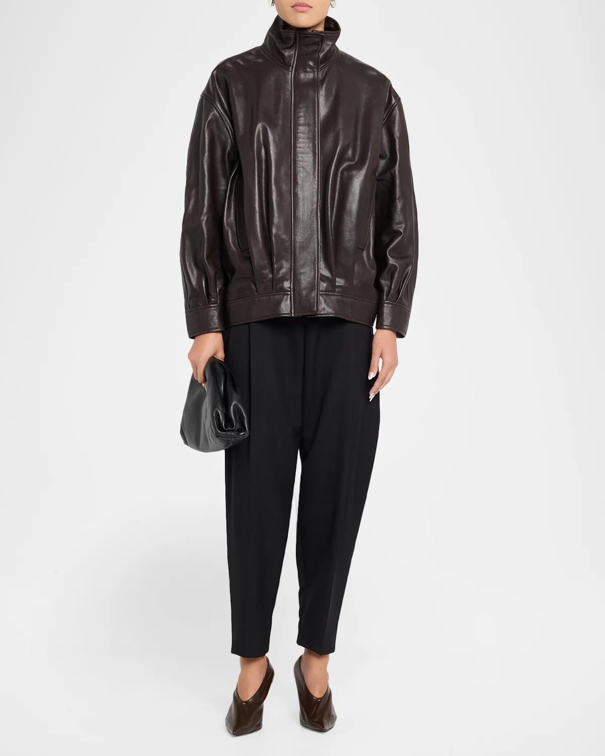 Paula Oversized Leather Jacket - thumbnail 2