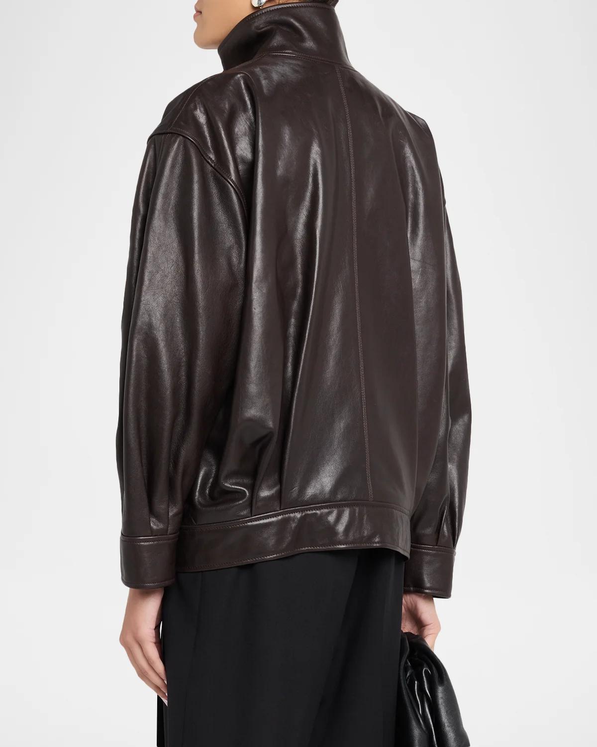 Paula Oversized Leather Jacket - thumbnail 3