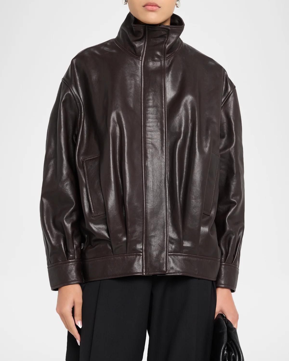 Paula Oversized Leather Jacket - thumbnail 4