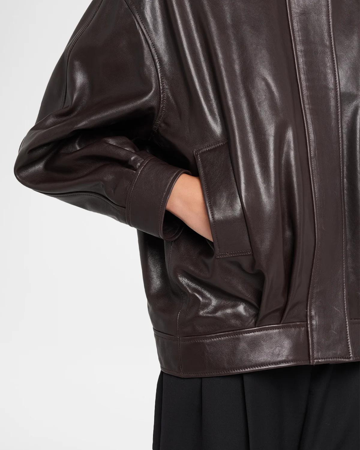 Paula Oversized Leather Jacket - thumbnail 5