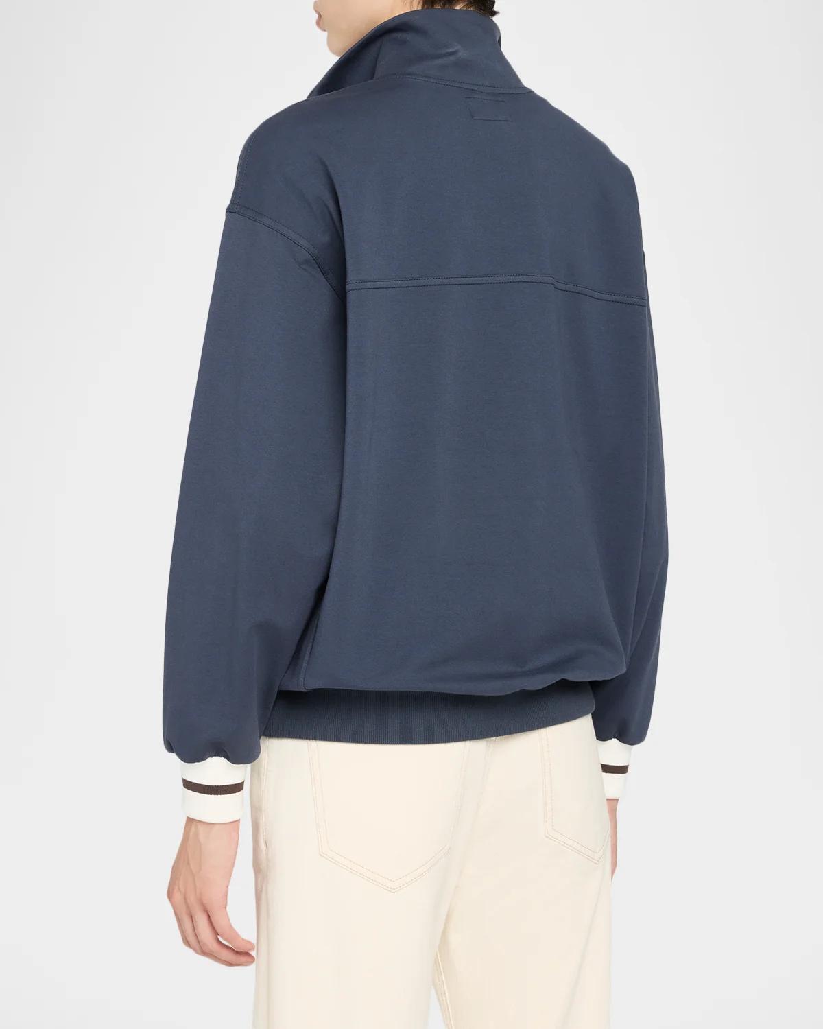 Cotton Jersey Henley Sweatshirt - thumbnail 3