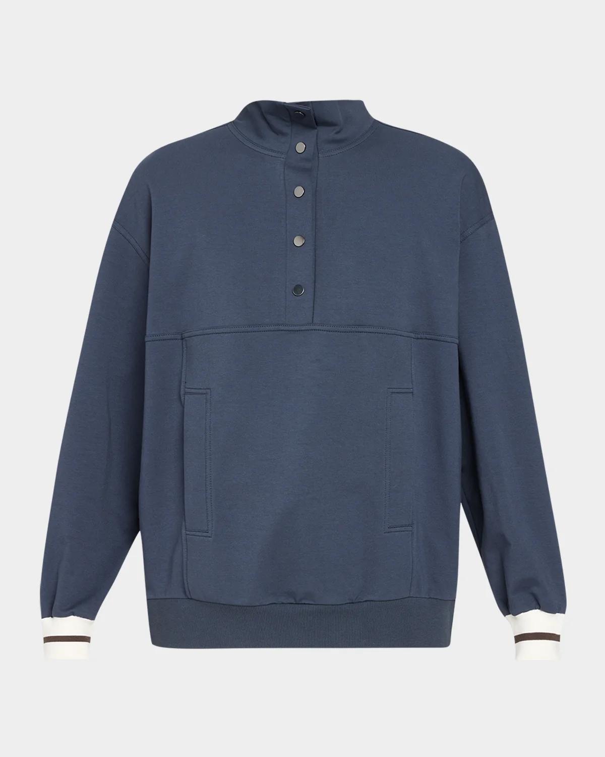 Cotton Jersey Henley Sweatshirt