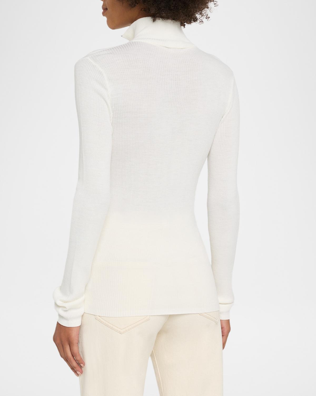 Turtleneck Monili Zip Wool-Cashmere Sweater - thumbnail 3