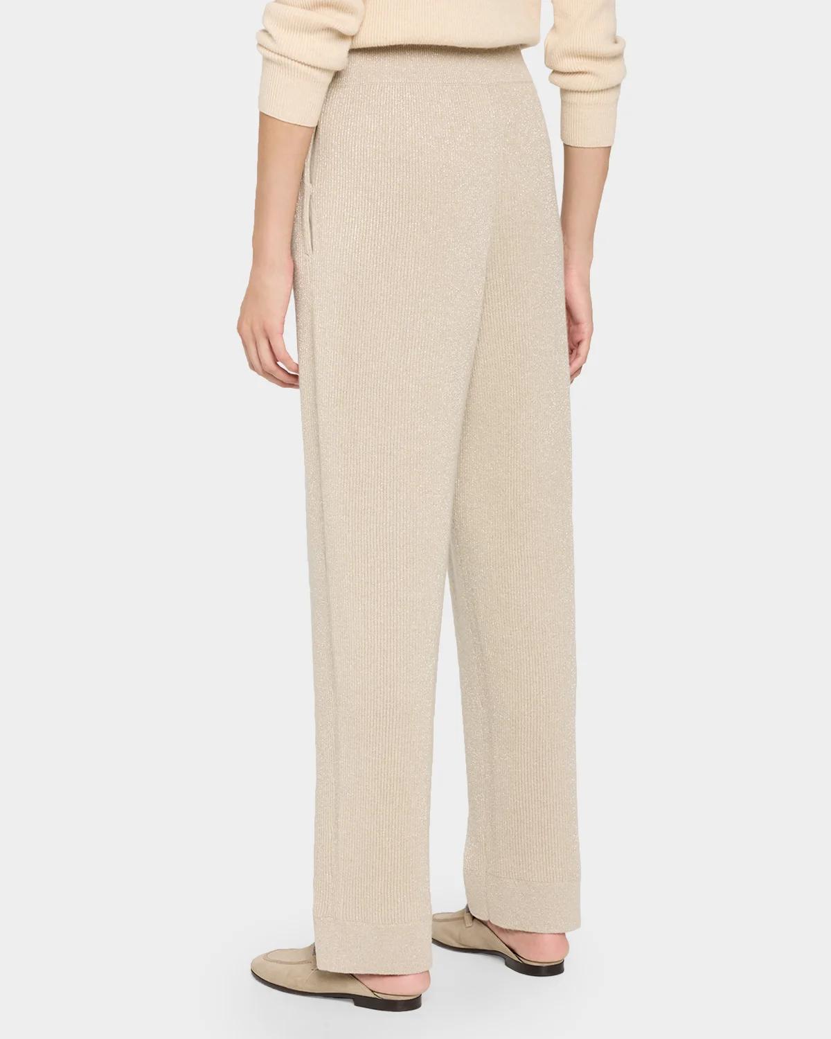 Sparkling Cashmere Knit Straight-Leg Pants - thumbnail 3