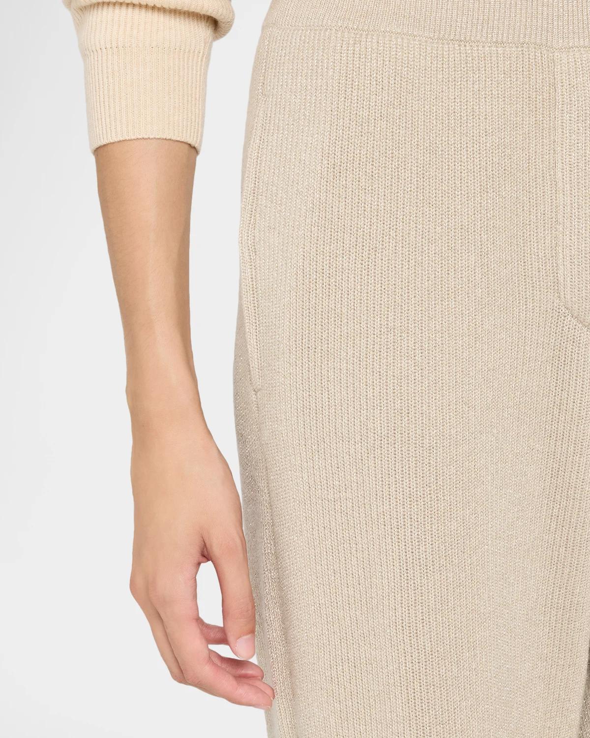 Sparkling Cashmere Knit Straight-Leg Pants - thumbnail 5