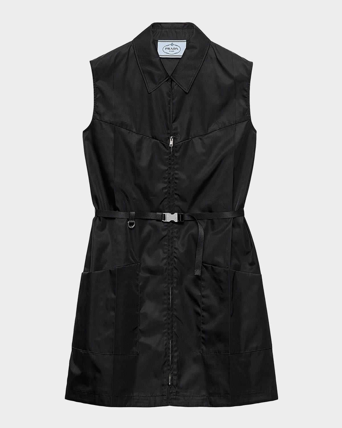 Prada Re-Nylon Mini Shirtdress | Neiman Marcus