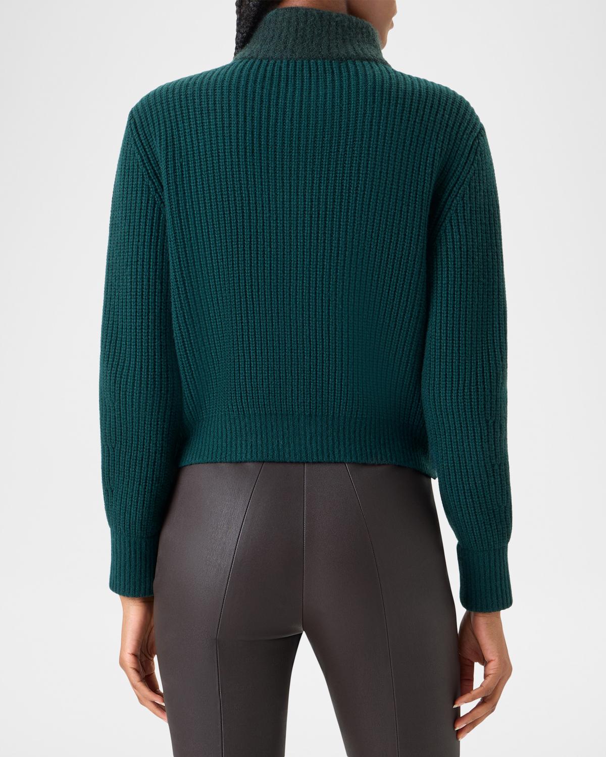 Wool-Cashmere Turtleneck Zip Cardigan - thumbnail 3