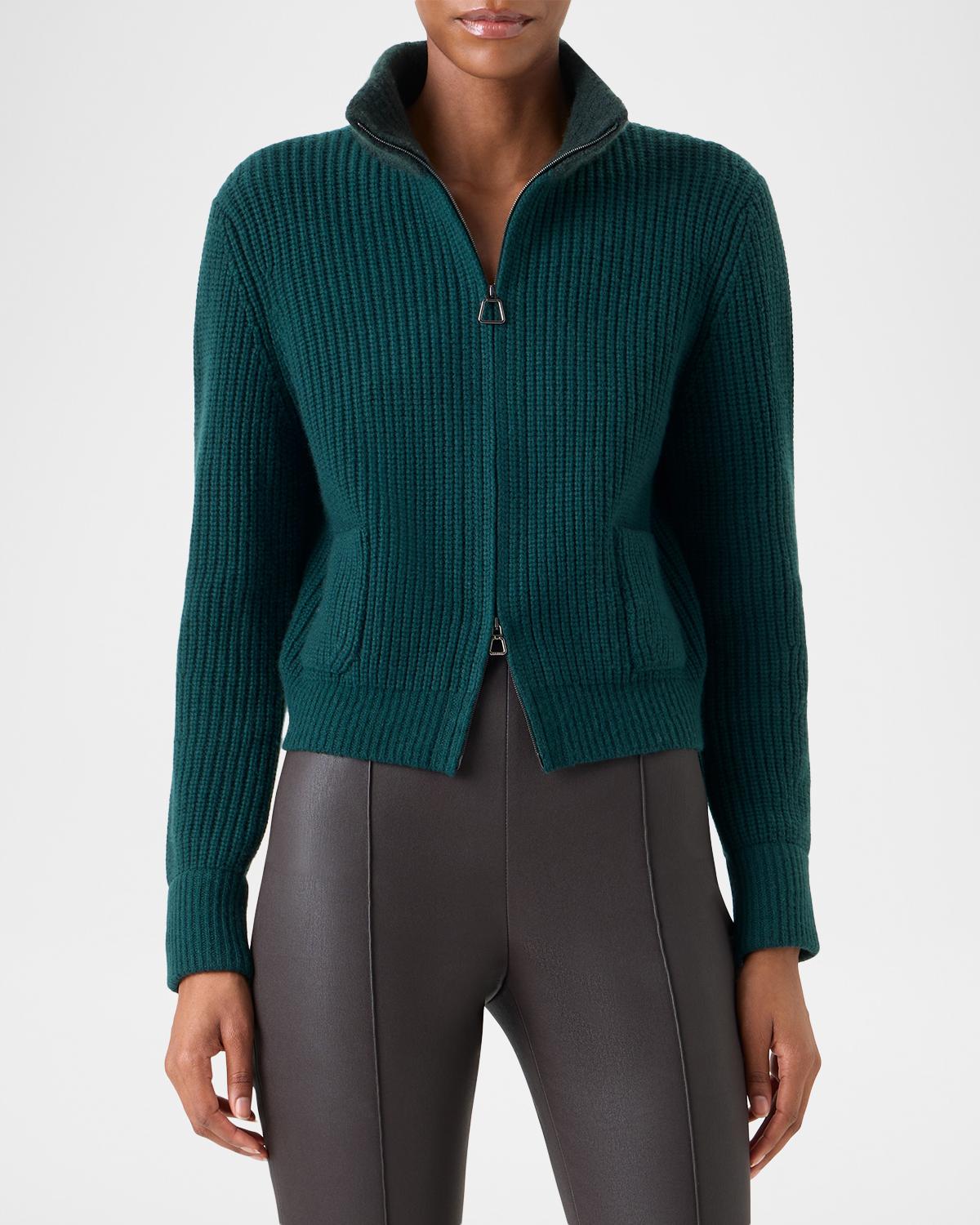 Wool-Cashmere Turtleneck Zip Cardigan - thumbnail 4