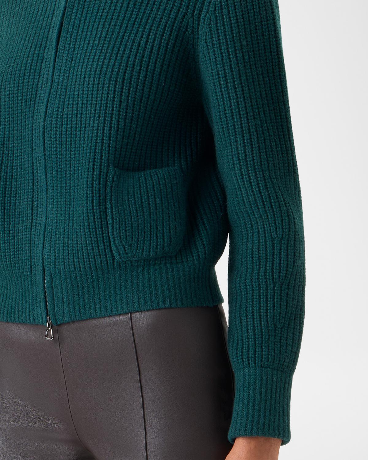 Wool-Cashmere Turtleneck Zip Cardigan - thumbnail 6