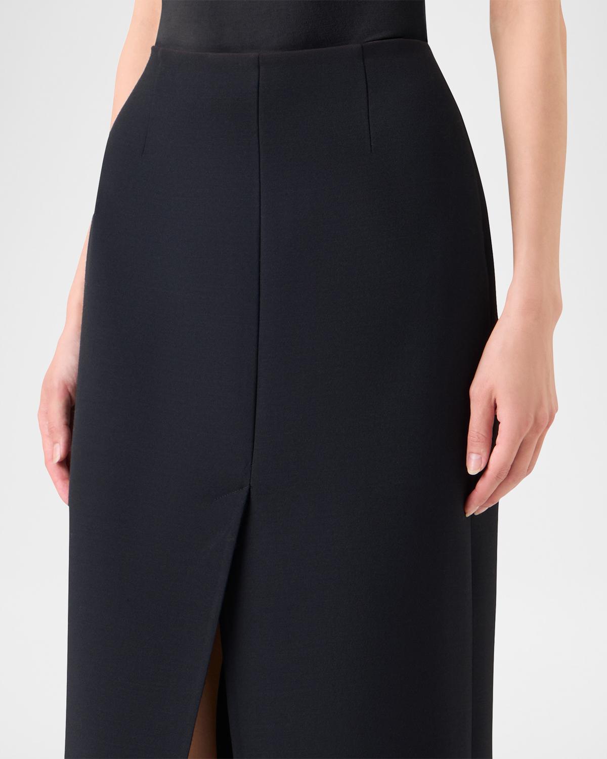 Wool Double-Face Slit Midi Pencil Skirt - thumbnail 5