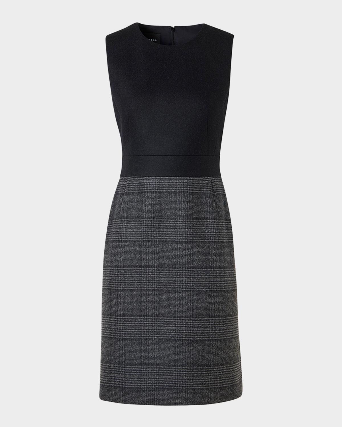 Prince Of Whales Wool Double-Face Sleeveless Dress