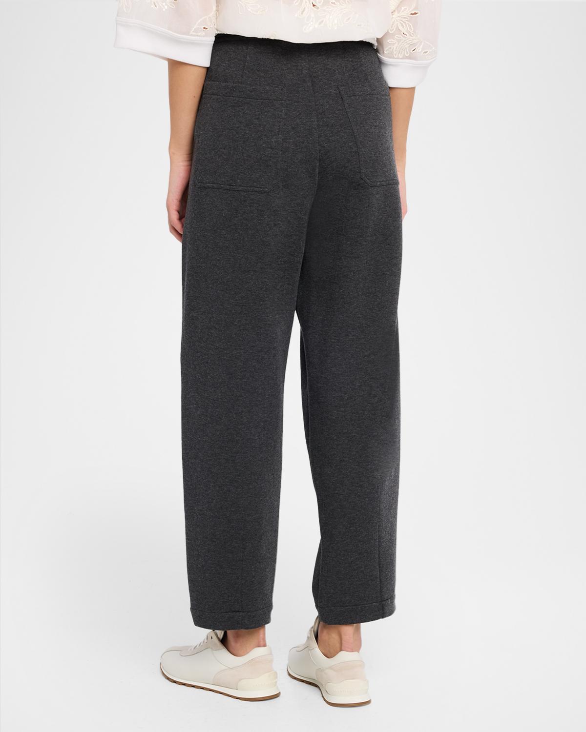 Pleated Tapered-Leg Ankle Sport Pants - thumbnail 3