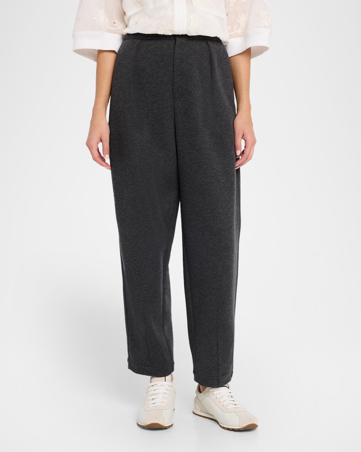 Pleated Tapered-Leg Ankle Sport Pants - thumbnail 4