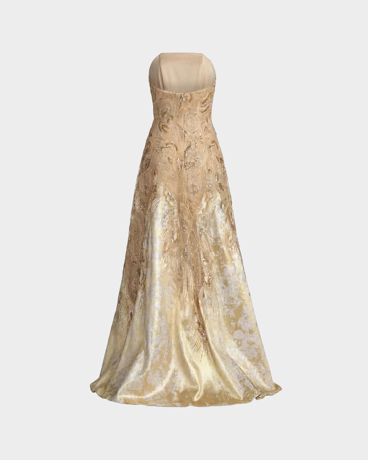 Sequin-Embellished Brocade Ball Gown - thumbnail 5
