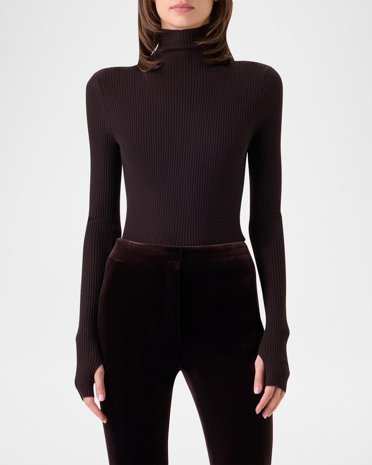 Cashmere and Silk Ribbed Turtleneck Sweater - thumbnail 6