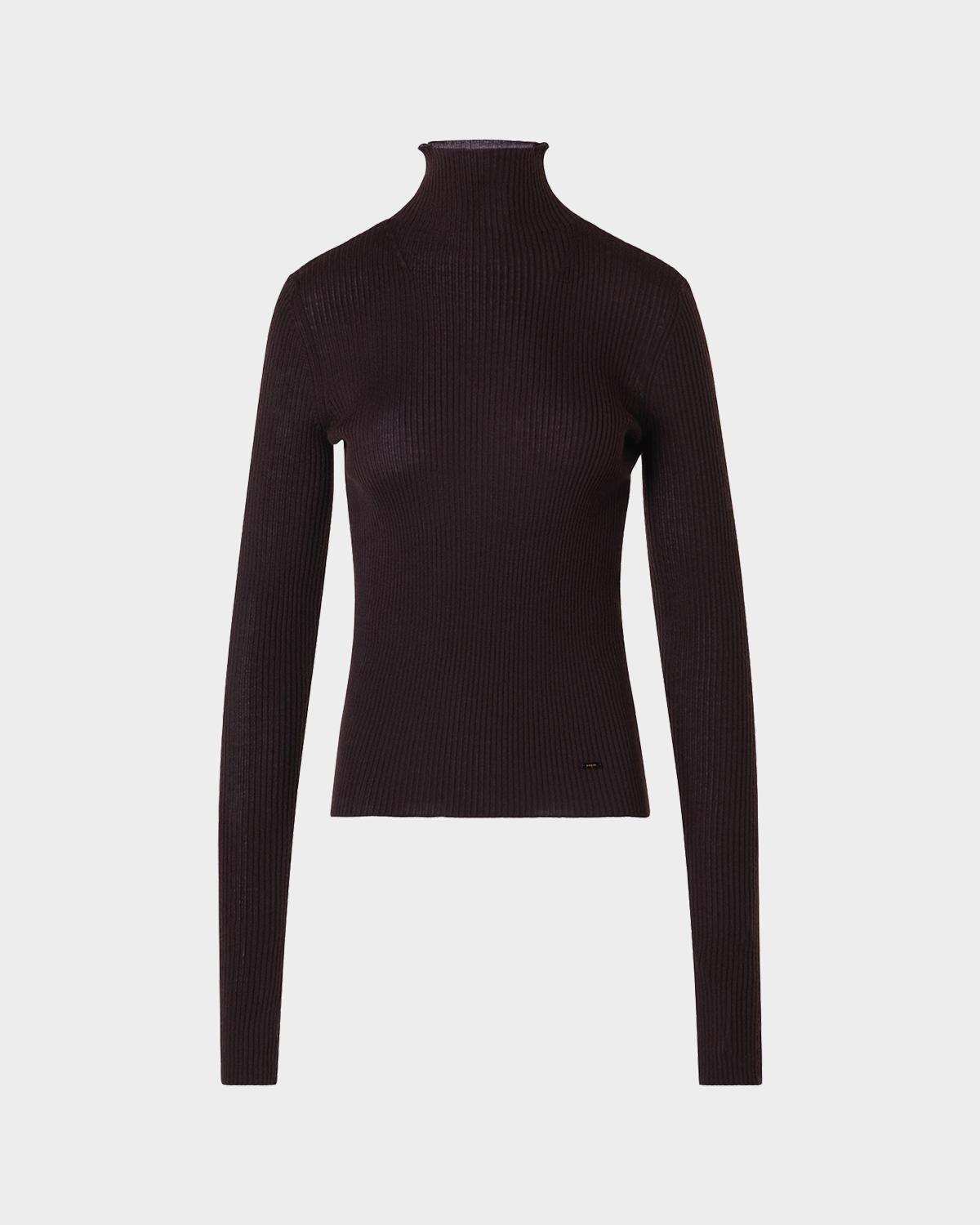 Cashmere and Silk Ribbed Turtleneck Sweater