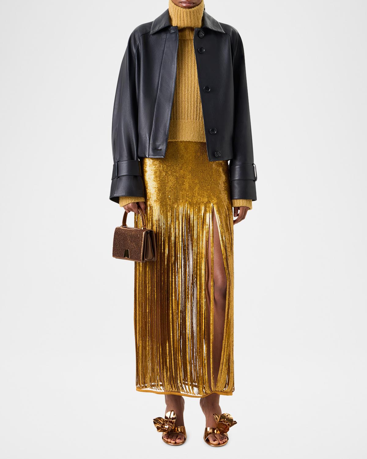 Sequined Fringe Midi Skirt - thumbnail 2