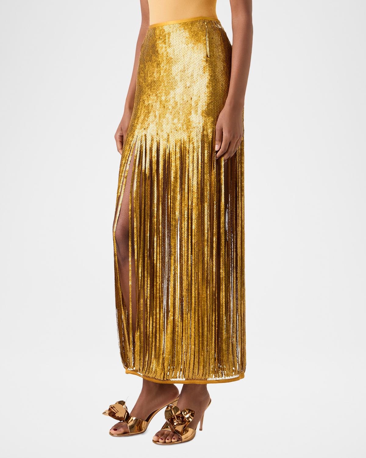 Sequined Fringe Midi Skirt - thumbnail 4