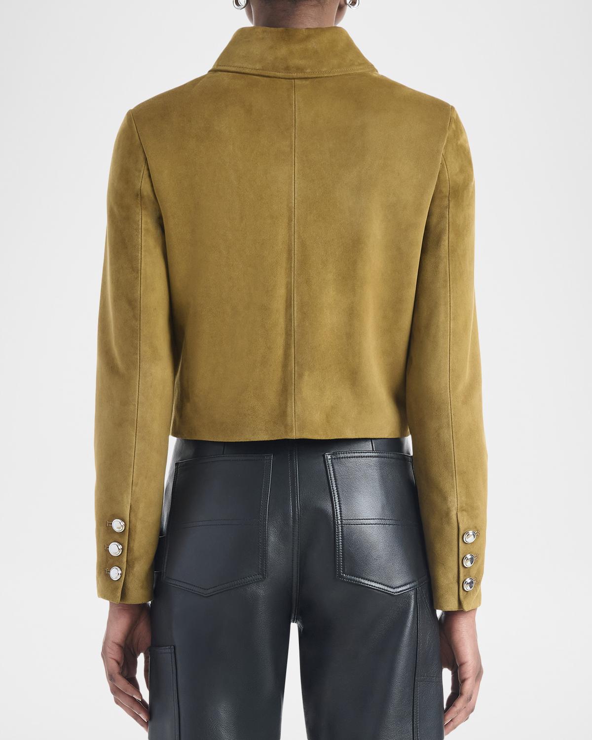 Astley Single-Breasted Suede Jacket - thumbnail 3